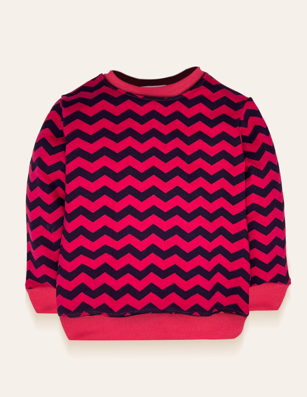 Girls Zigzag Pattern Sweatshirt