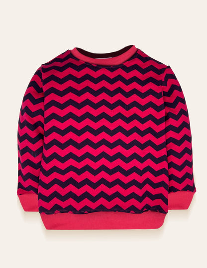 Girls Zigzag Pattern Sweatshirt
