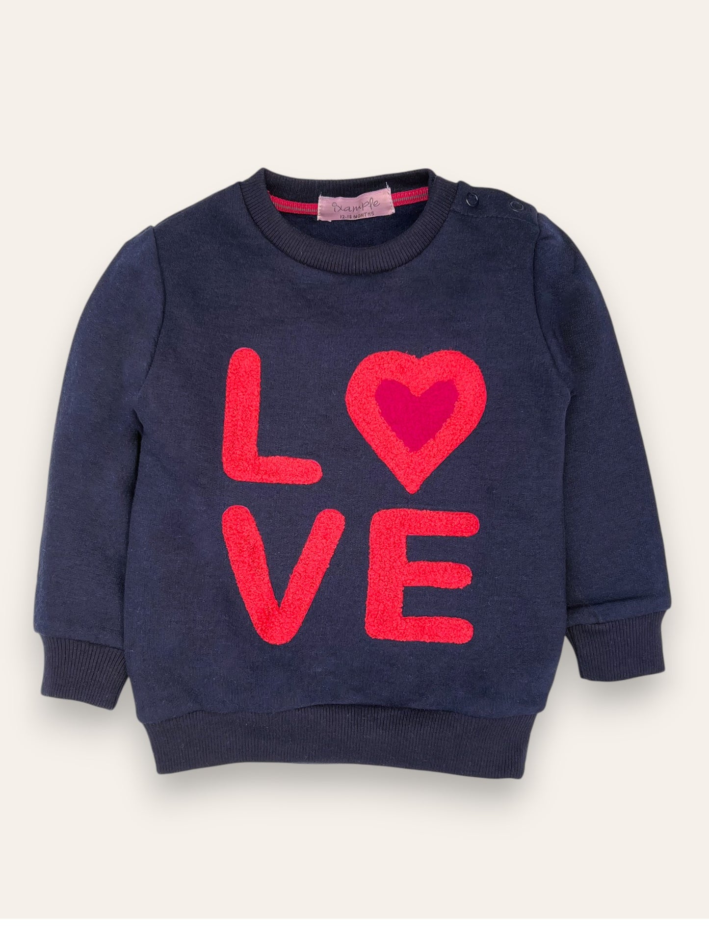 GIRLS LOVE Chenille Embroidered Sweatshirt