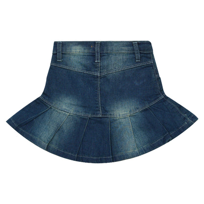 Girls Embroidered Denim Skirt