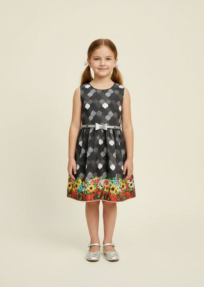 Black Geometric Printed Dress