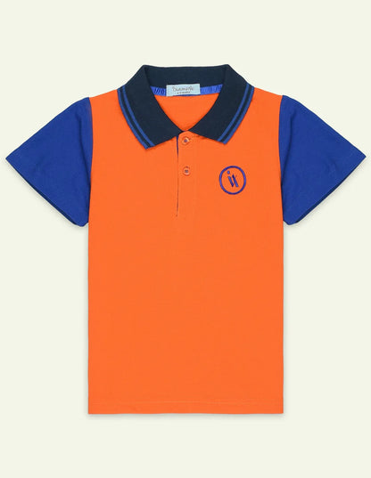 Orange IX Embroidered Polo