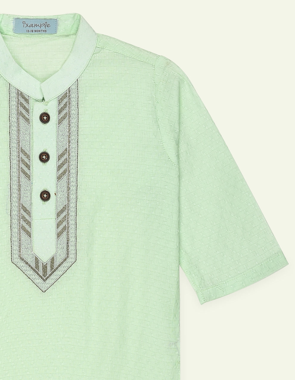 Boys Mint Green Embroidered Kurta