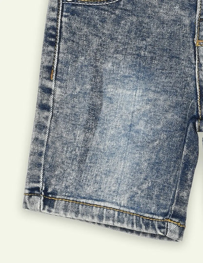 Stone Washed Denim Shorts