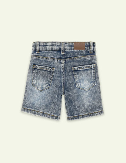 Stone Washed Denim Shorts
