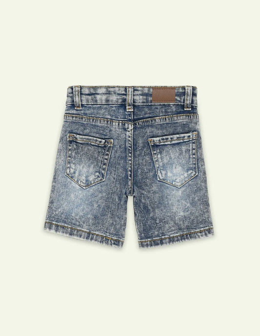 Stone Washed Denim Shorts