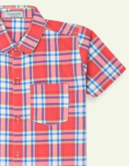 Boys Red Check Shirt