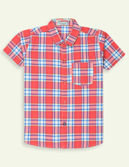 Boys Red Check Shirt