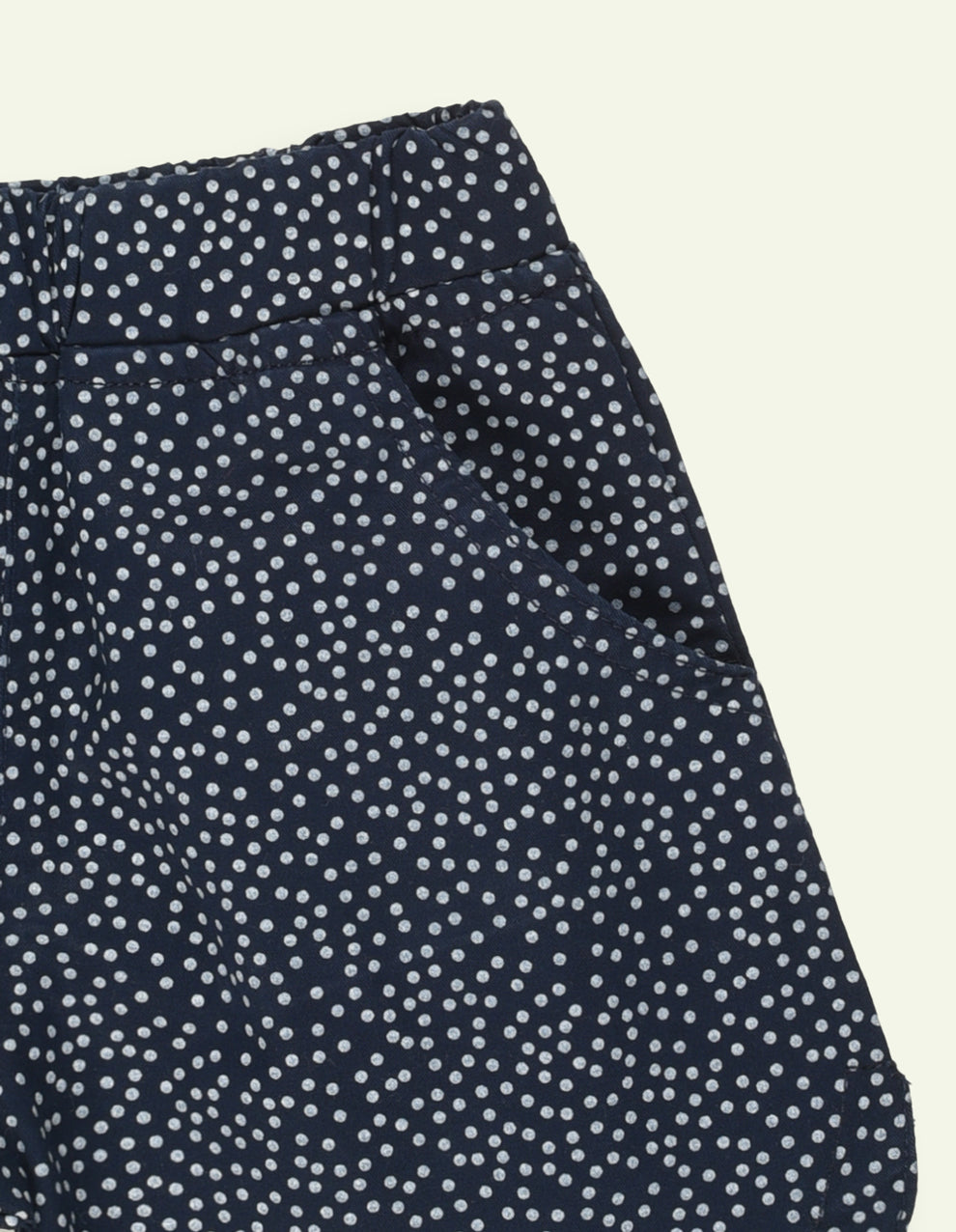 Polka Dot Navy Twill Shorts