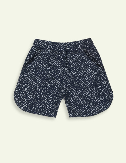 Polka Dot Navy Twill Shorts