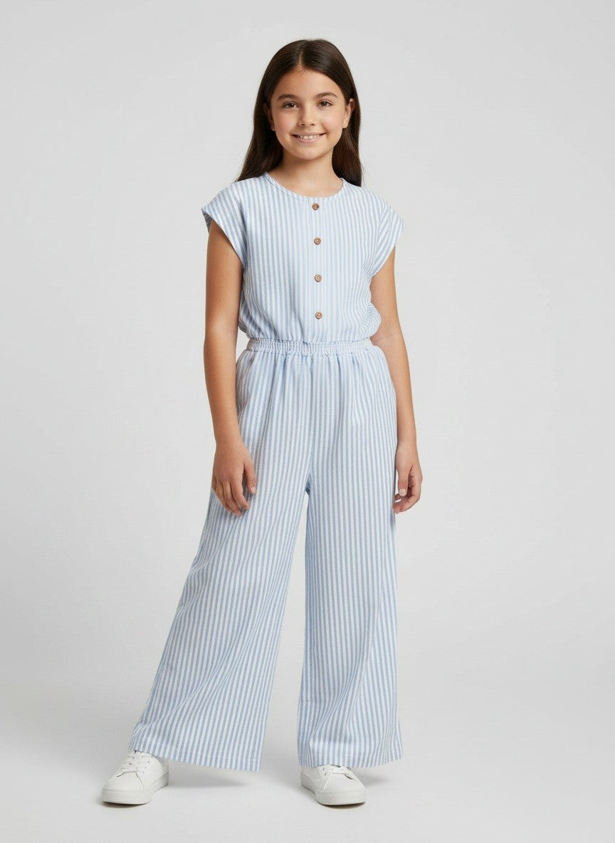 Girls Striped Jumpsuit