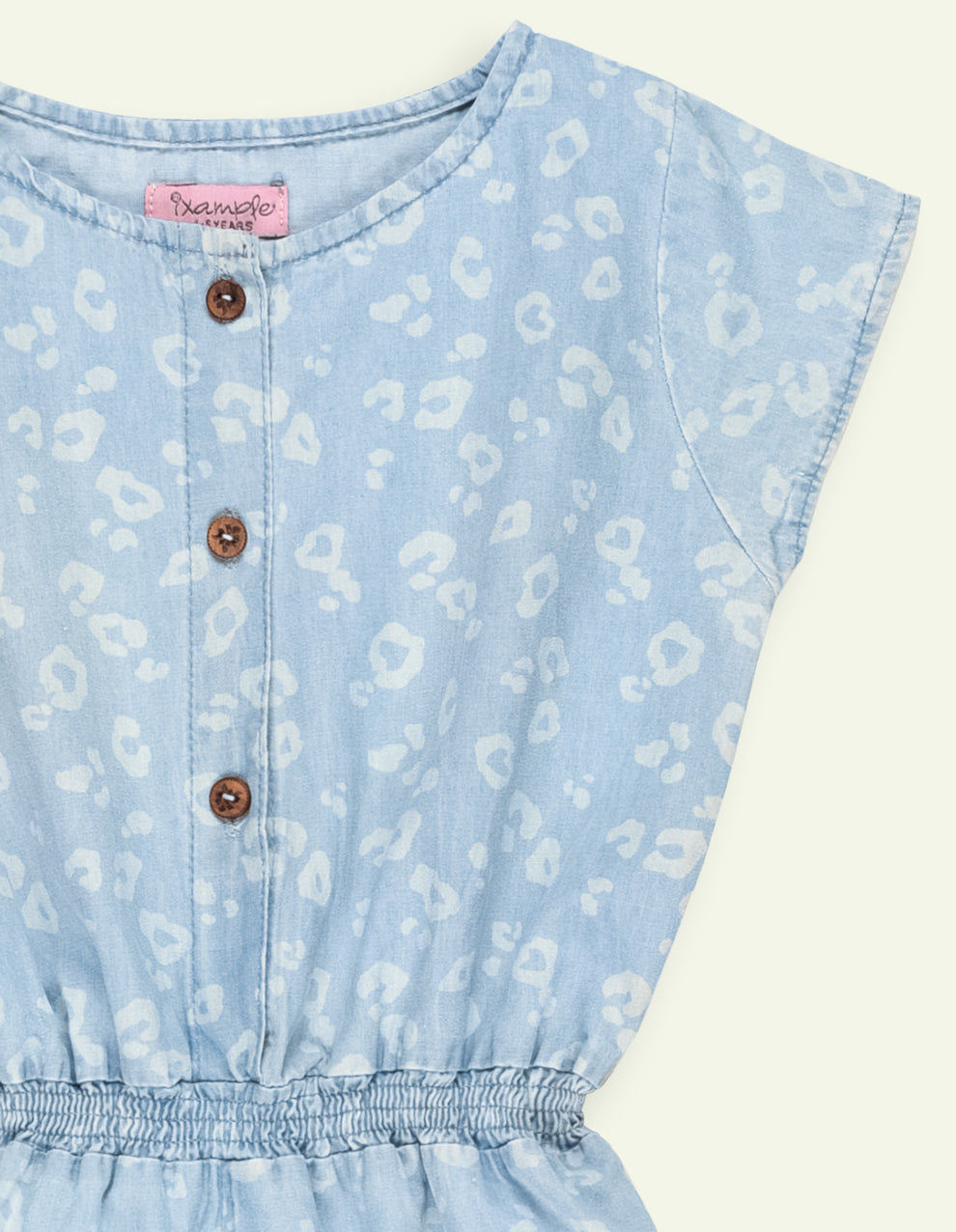 Girls Printed Denim Playsuit
