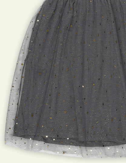 Charcoal Grey Tulle Skirt Dress