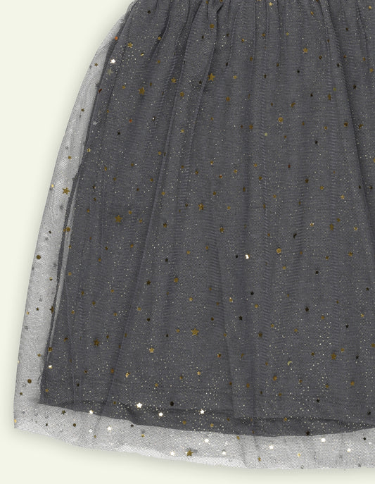 Charcoal Grey Tulle Skirt Dress
