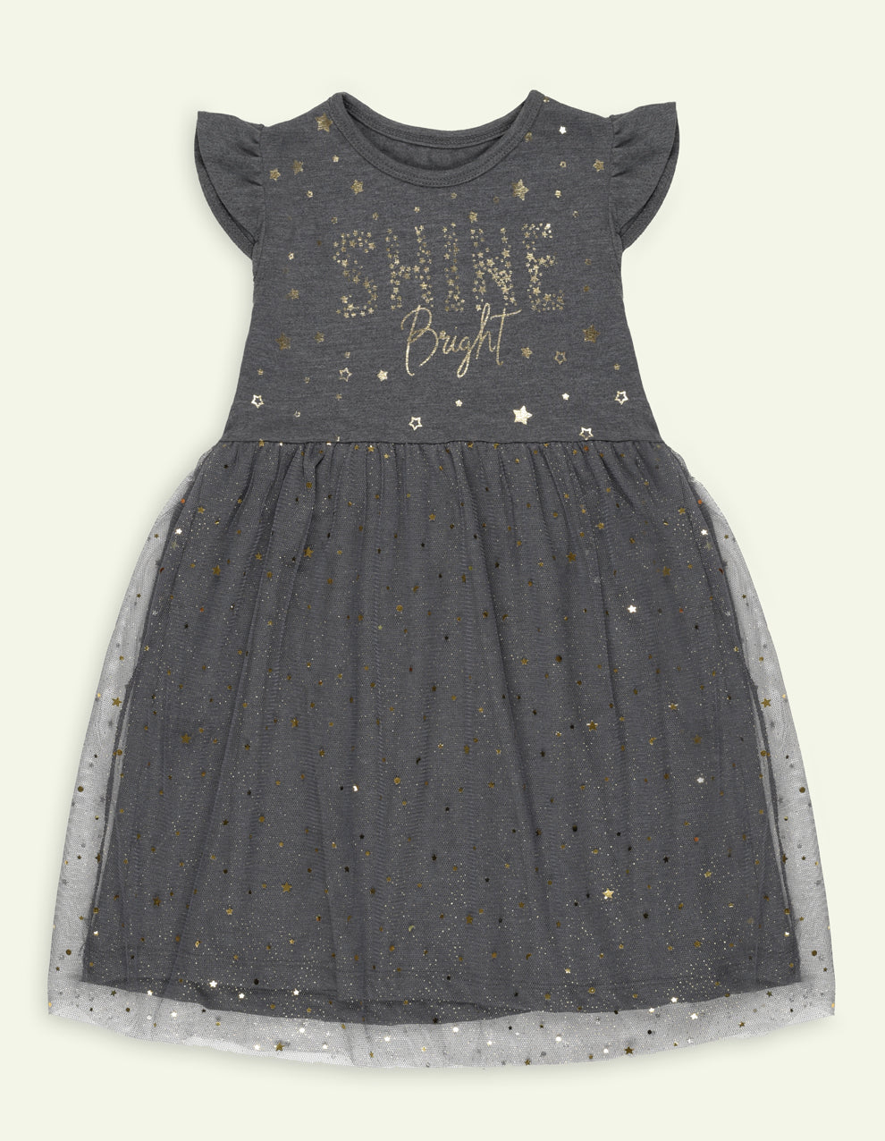 Charcoal Grey Tulle Skirt Dress