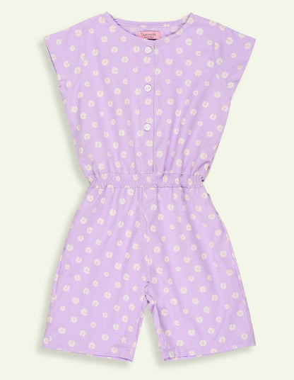 Girls Floral Printed Playsuit