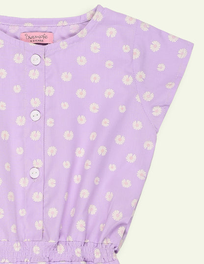 Girls Floral Printed Playsuit