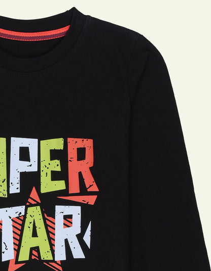 Black SUPERSTAR Long Sleeve Tee