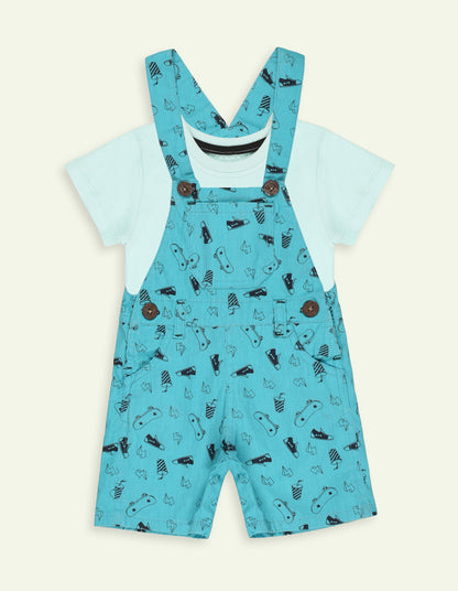 Boys Twill Dungaree Set with T-Shirt