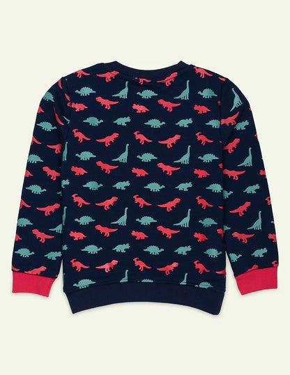 Navy Dino Printed Sweatshirt