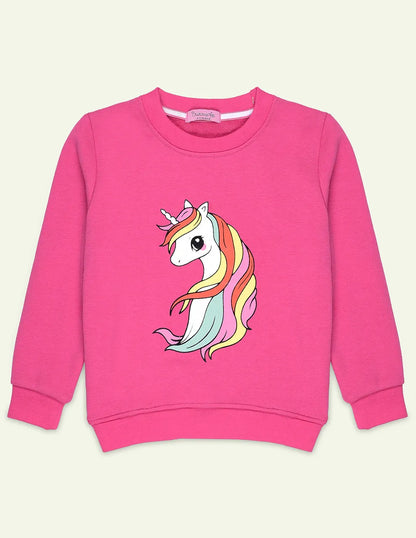 Pink Unicorn Printed Sweatshirt