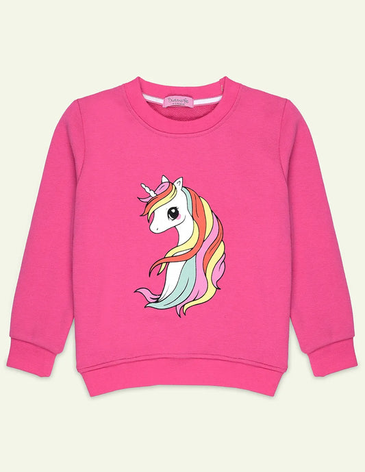 Pink Unicorn Printed Sweatshirt