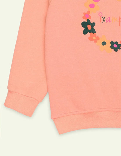 Peach Printed Sweatshirt
