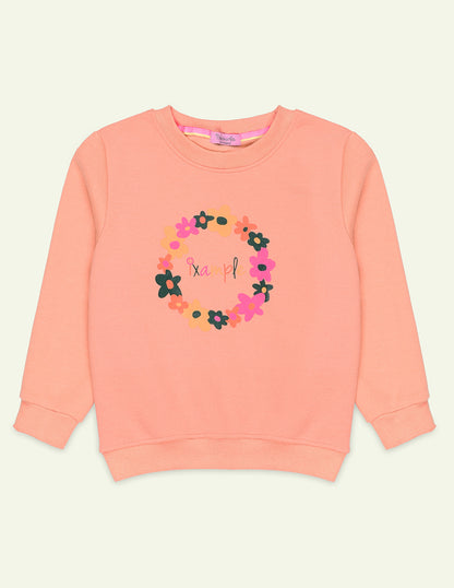 Peach Printed Sweatshirt