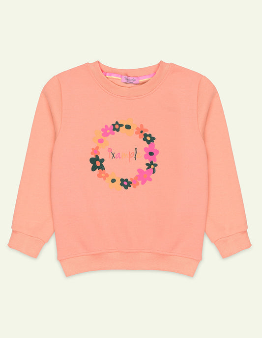 Peach Printed Sweatshirt