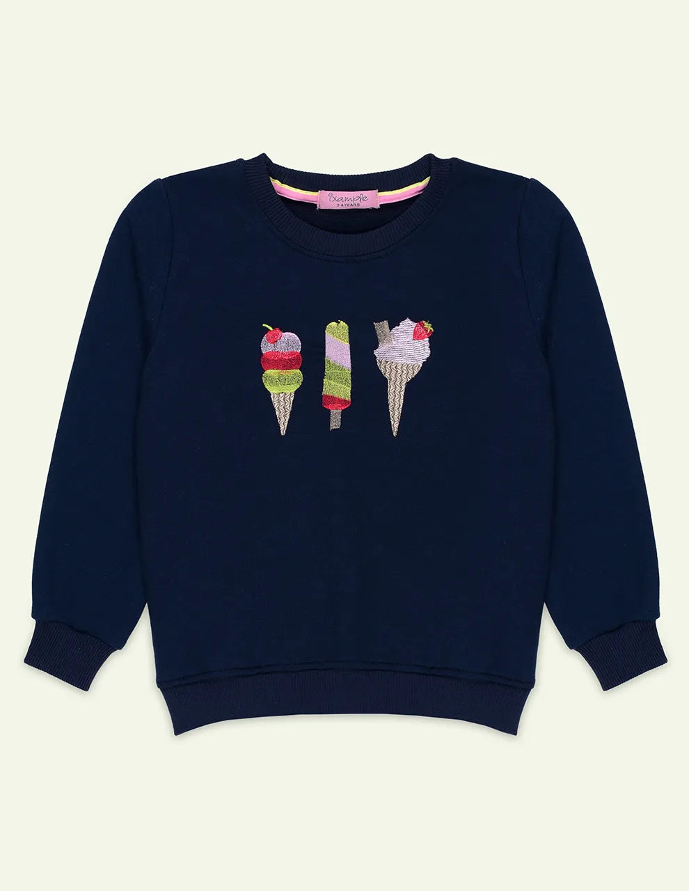 Navy Icecream Embroidered Sweatshirt