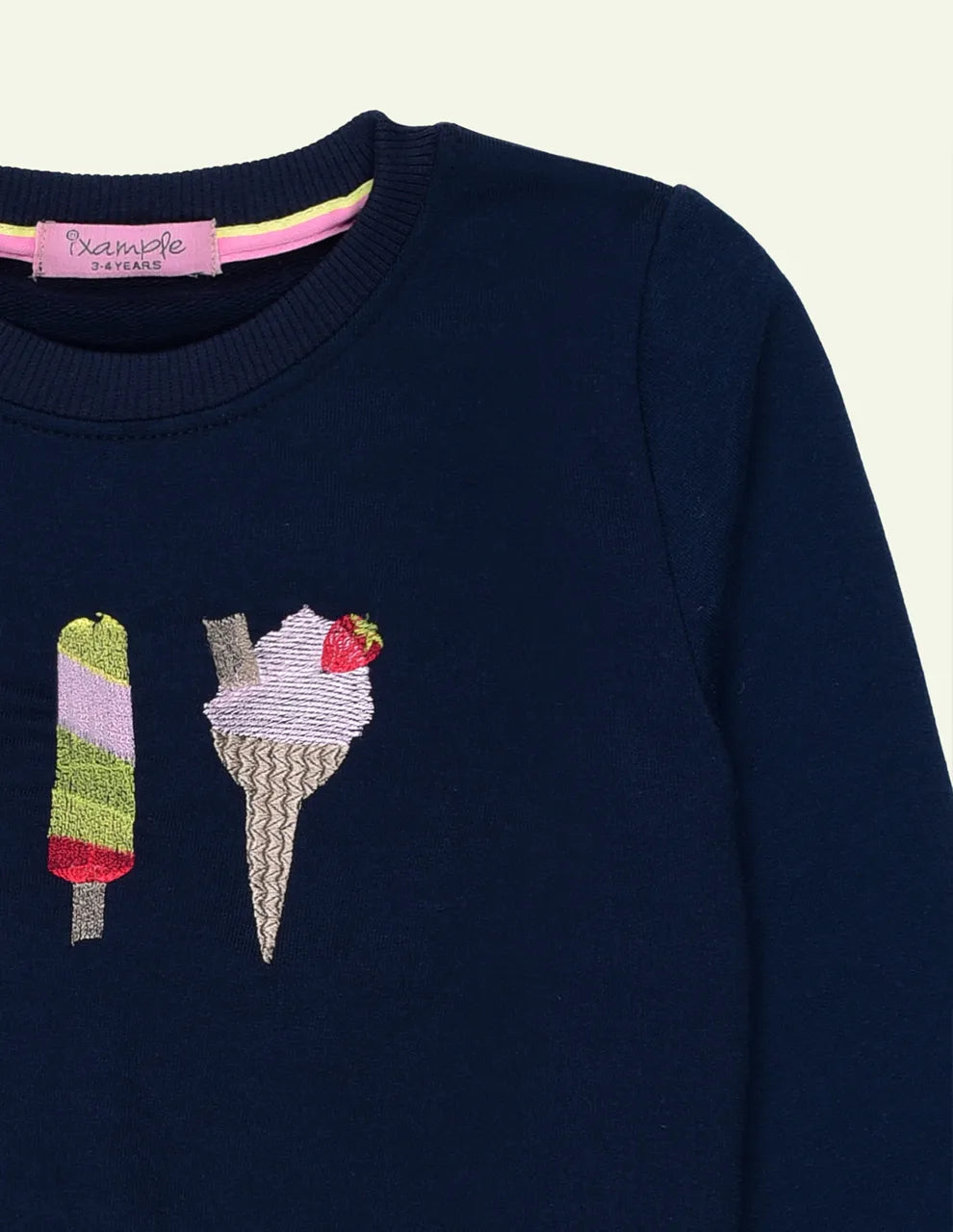 Navy Icecream Embroidered Sweatshirt