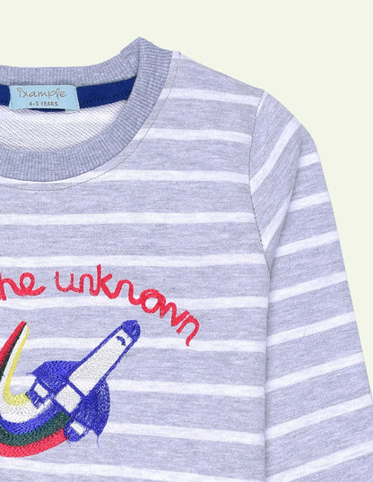 Striped Embroidered Sweatshirt