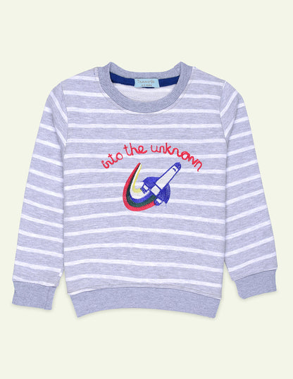 Striped Embroidered Sweatshirt