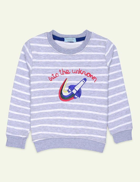 Striped Embroidered Sweatshirt