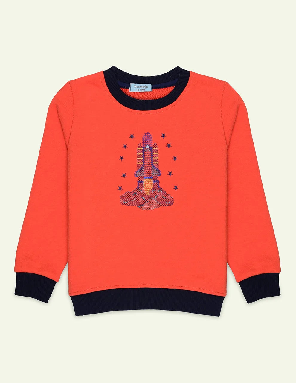 Orange Embroidered Sweatshirt