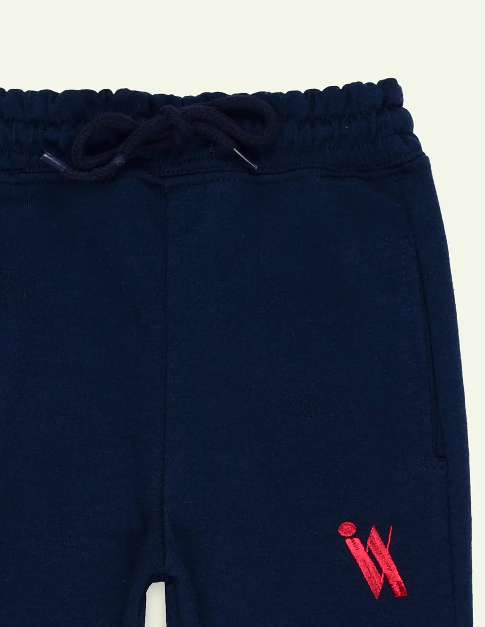 Navy Embroidered Trouser