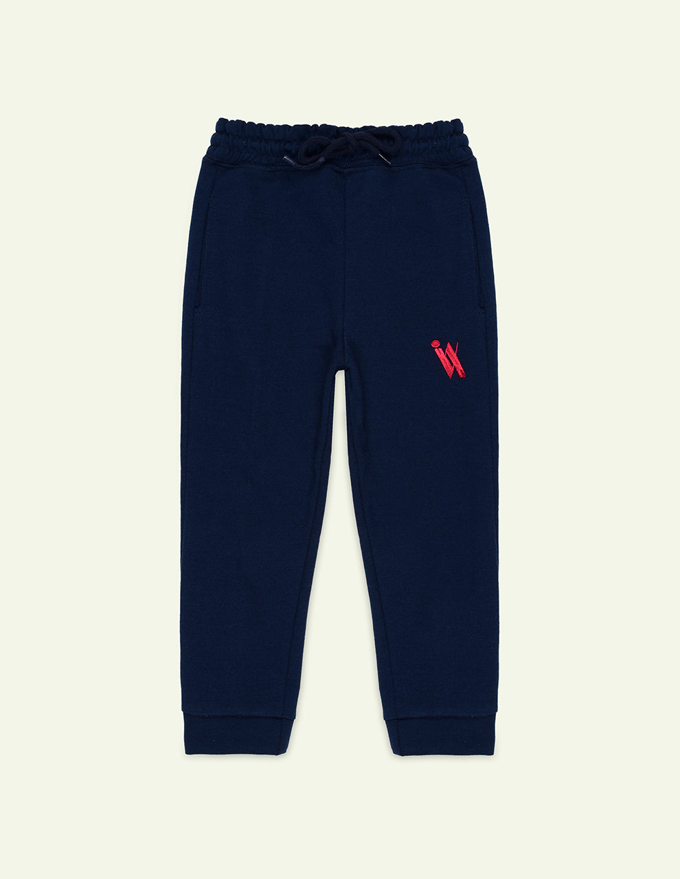 Navy Embroidered Trouser