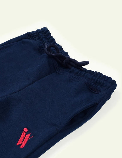 Navy Embroidered Trouser