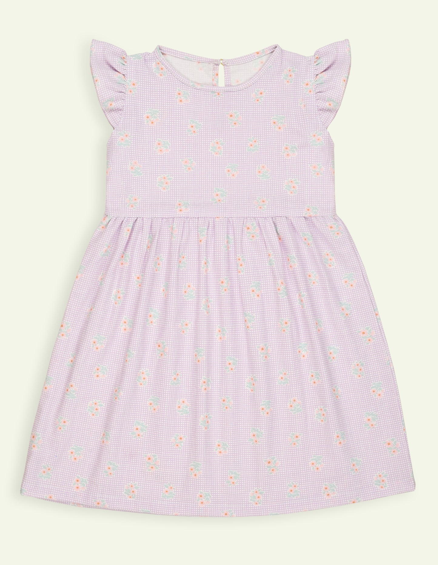Purple Floral Cotton Dress