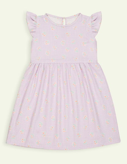 Purple Floral Cotton Dress