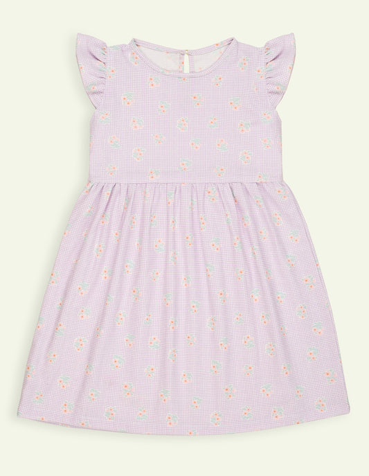 Purple Floral Cotton Dress