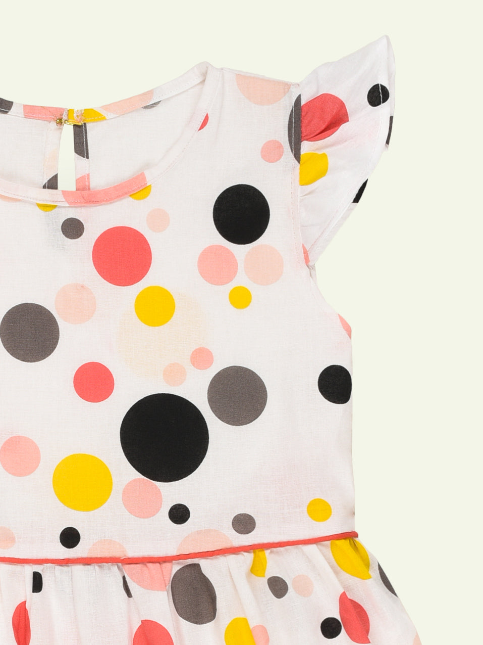 White Multi Colored Polka Dot Dress