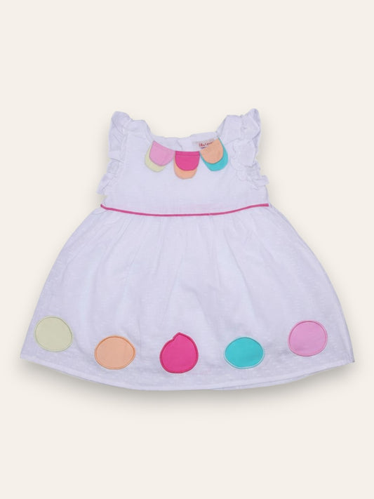 White Applique Cotton Dress