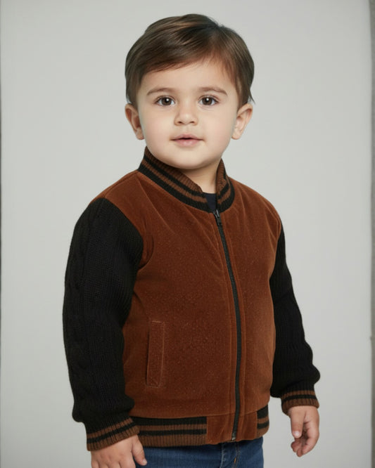 Brown Suede Zipper Jacket