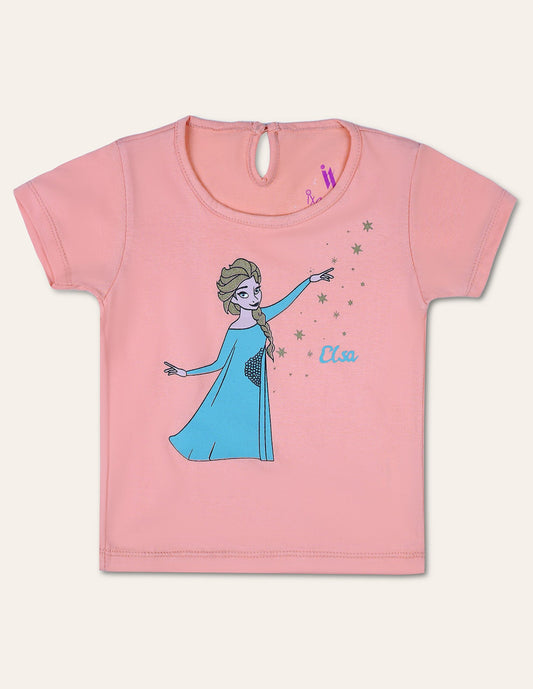 Girls Elsa Printed T-shirt
