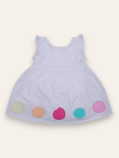 White Applique Cotton Dress